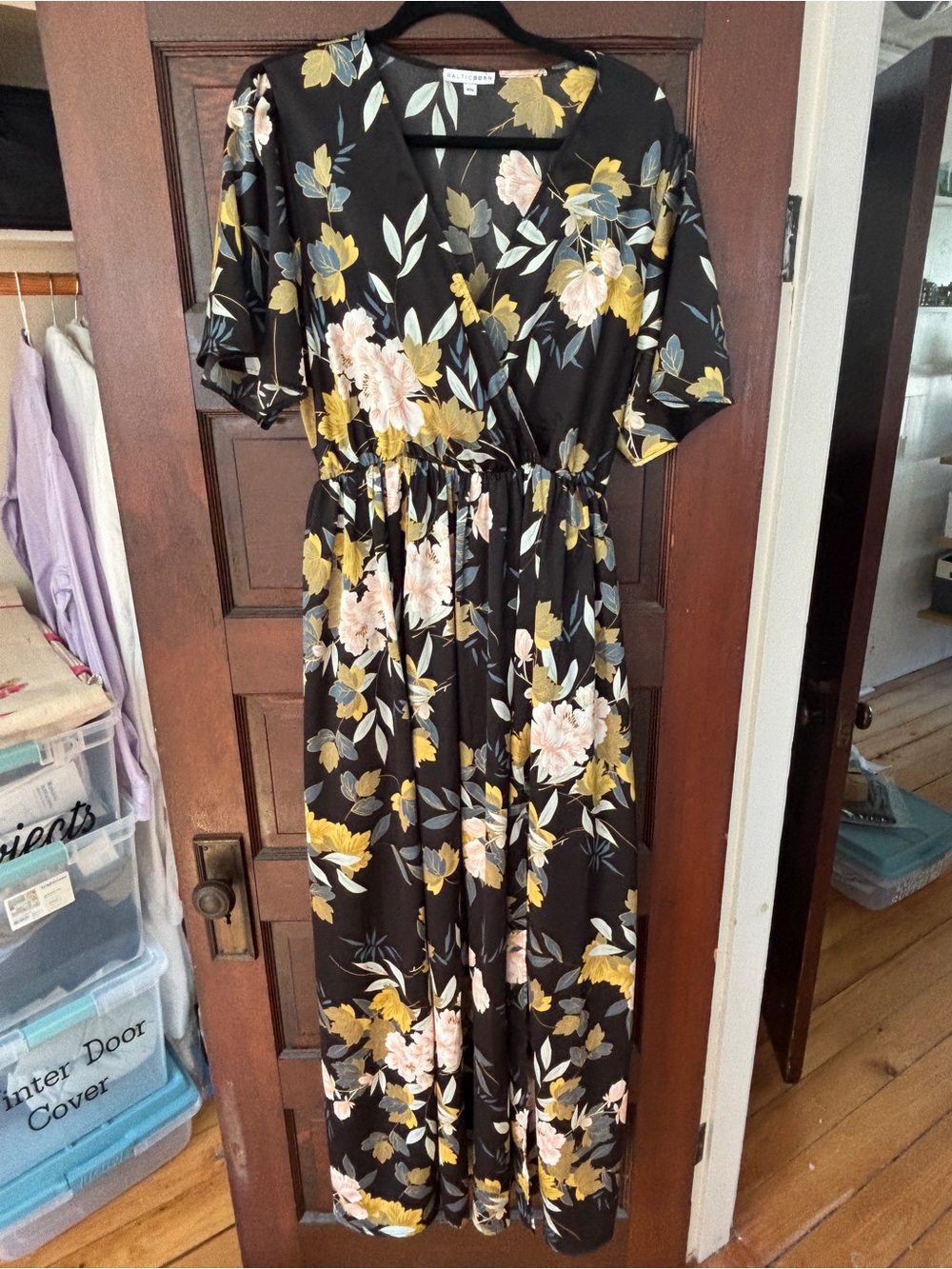 Baltic Born Black Floral Maxi Dress - Yellow & Pink Blooms